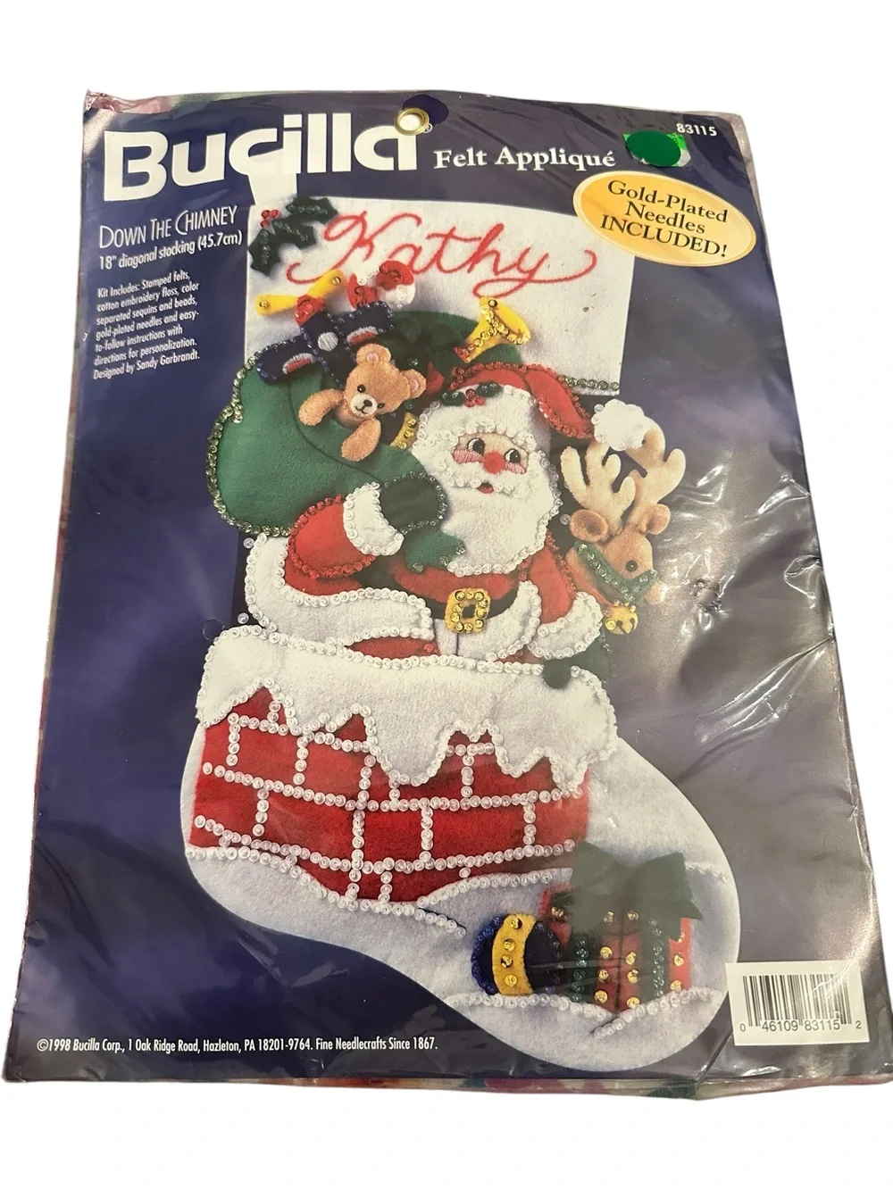 NWT Vintage Bucilla Down the Chimney Stocking Kit